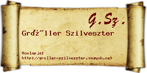 Gröller Szilveszter névjegykártya